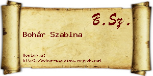 Bohár Szabina névjegykártya